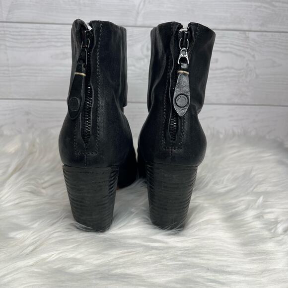 Rag & Bone black Classic Newbury  leather heeled ankle booties Size 6 - Picture 5 of 12